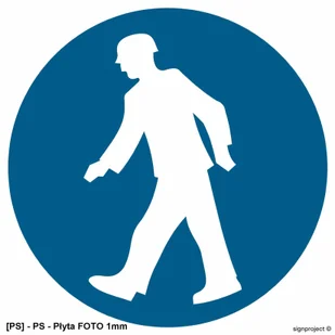 SIGNPROJECT GK020 - Nakaz przechodzenia w oznakowanym miejscu 500x500 - Tablice BHP - miniaturka - grafika 1