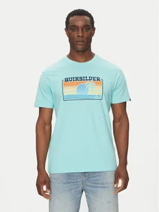Quiksilver T-Shirt EQYZT08065 Turkusowy Regular Fit - Koszulki męskie - miniaturka - grafika 1