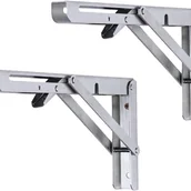 Zawiasy, okucia i inne akcesoria - Wspornik składany 200 mm, 2 sztuki składanych wsporników, wytrzymałe składane wsporniki półek, chowane składane wsporniki - miniaturka - grafika 1