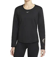 Koszulki i topy damskie - Nike W Nk One Tf Ls Top Grx Black/Photon Dust/White XL - miniaturka - grafika 1