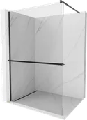 Ścianki i drzwi prysznicowe - Mexen Kioto+ ścianka prysznicowa z półką Walk-in 125 x 200 cm, transparent, czarna - 800-125-121-70-00 - miniaturka - grafika 1