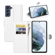 Etui i futerały do telefonów - Pokrowiec König Design kompatybilny z Samsung Galaxy S21 FE z syntetycznej skóry - Etui na telefon biały - miniaturka - grafika 1