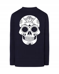 Longsleeve męski nadruk biała CZASZKA SKULL r.4XL - Koszulki męskie - miniaturka - grafika 1