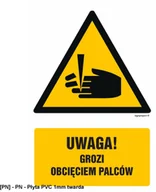 Tablice BHP - SIGNPROJECT GF033 - Uwaga- niebezpieczeństwo obcięcia palców 300x450 - miniaturka - grafika 1