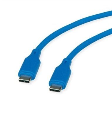 ROLINE Kabel USB 2.0, C-C, M/M, 60W, silikonowy, niebieski, 1 m