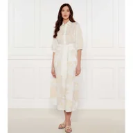 Sukienki - Marella Lniana sukienka z paskiem NOTA - miniaturka - grafika 1