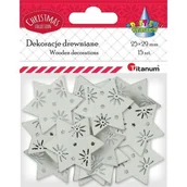 Decoupage - Titanum Drewniane gwiazdki ażurowe 2.5 x 2.9 cm białe 15 szt. - miniaturka - grafika 1