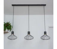 Lampy sufitowe - Lampa wisząca SOLANO na lince 3xE27/15W/230V czarny/złoty - miniaturka - grafika 1