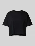 Koszulki i topy damskie - T-shirt krótki z detalem z logo model ‘ALENA’ - miniaturka - grafika 1