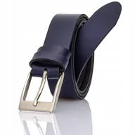 Paski - GRACIO meski pasek skorzany Granat Wąski klasyk klamra srebrna - miniaturka - grafika 1