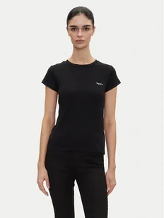 Pepe Jeans T-Shirt PL506037 Czarny Regular Fit - Koszulki i topy damskie - miniaturka - grafika 1