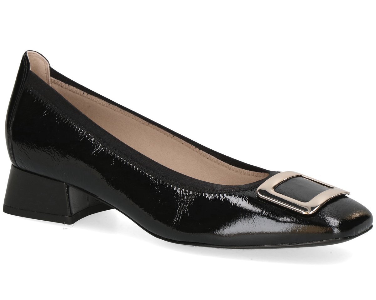 Czółenka damskie Caprice 22300 skórzane czarne eleganckie na obcasie -39