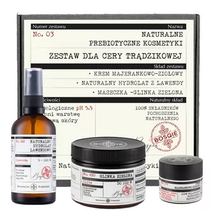 Bosqie Zestaw dla cery trądzikowej (Glinka zielona 150g + Hydrolat z lawendy 100ml + Krem 8g) - Zestawy kosmetyków damskich - miniaturka - grafika 1