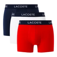Majtki męskie - Bokserki Lacoste Microfiber Trunks 3-Pack Navy Blue/White-Red XXL - miniaturka - grafika 1