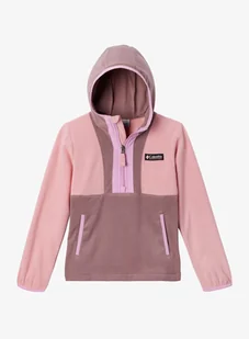 Bluza chłopięca Columbia Back Bowl Lite Half Zip Hoodie - salmon rose/fig/cosmos - Bluzy sportowe męskie - miniaturka - grafika 1