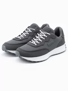 Buty męskie sneakersy z łączonych materiałów - ciemnoszare V1 OM-FOSL-0110 - Sneakersy męskie - miniaturka - grafika 2