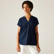 Koszule damskie - Regatta Damska Koszula Rianne V-Neck Niebieski, Rozmiar: 34 - miniaturka - grafika 1