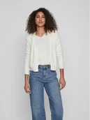 Swetry damskie - Vila Kardigan Ril 14060800 Biały Regular Fit - miniaturka - grafika 1