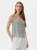 Koszulki i topy damskie - Vero Moda Top Bumpy 10325830 Zielony Standard Fit - miniaturka - grafika 1