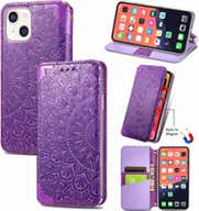 Etui i futerały do telefonów - Pokrowiec König Design kompatybilny z etui na telefon komórkowy Apple iPhone 13 ze skóry syntetycznej - Fioletowe etui na telefon komórkowy - miniaturka - grafika 1