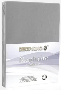 DecoKing Prześcieradło Jersey - Nephrite - Szary 120x200 cm - Prześcieradła - miniaturka - grafika 1