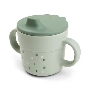 Done by Deer - Kubek z ustnikiem Foodie, Happy Dots Green - Butelki dla niemowląt - miniaturka - grafika 1