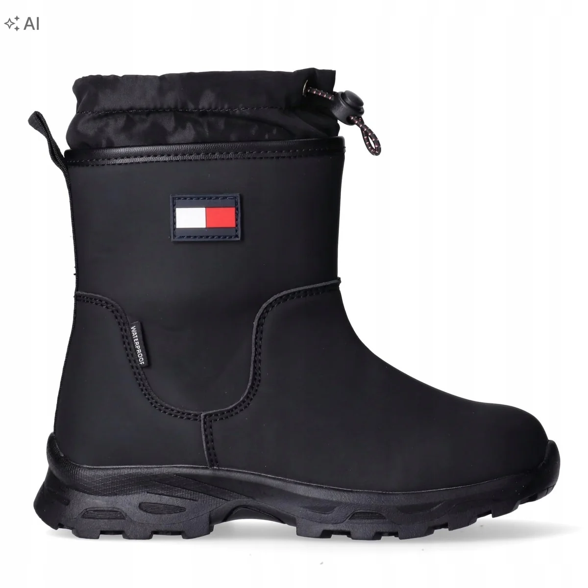 TOMMY HILFIGER CZARNE ŚNIEGOWCE Z SUWAKIEM I PODESZWĄ 38 16RA