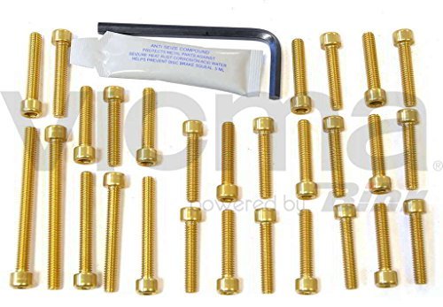 Pro-Bolt ESU163 aluminiowy zestaw śrub silnikowych do Suzuki GSX-R1000, złoty,