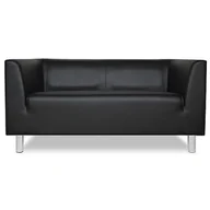 Sofy i kanapy - Sofa LEON - eko skóra czarna - miniaturka - grafika 1