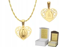 Biżuteria dla dzieci - Złoty łańcuszek pr. 585 Cudowny Medalik Matka Boska 45 cm DEDYKACJA SZ1MZ1 - miniaturka - grafika 1