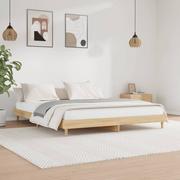 Łóżka - Rama łóżka, dąb sonoma, 200x200 cm, materiał drewnopochodny Lumarko! - miniaturka - grafika 1