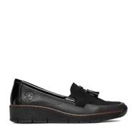 Półbuty damskie - Półbuty Rieker 53771-00 Czarny - miniaturka - grafika 1