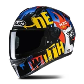 Kaski motocyklowe - Kask Integralny HJC C10 Fop Czarny/Żółty/NiebieskiXS - miniaturka - grafika 1