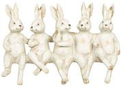 Figurki dekoracyjne - Clayre & Eef Clayre & Eef Figurka dekoracyjna w kolorze białym - 20 x 13 x 7 cm - miniaturka - grafika 1