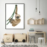 Wyposażenie pokoiku dziecięcego - Plakat dla dzieci safari małpka - miniaturka - grafika 1