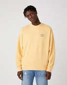 Bluzy męskie - MĘSKA BLUZA WRANGLER BADGE CREW LOVELY MANGO W6E5HAA11 112130730 - Wrangler - miniaturka - grafika 1