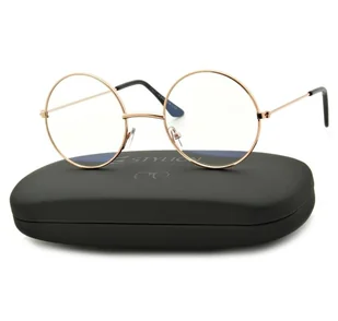 Okrągłe okulary Lenonki z filtrem światła niebieskiego do komputera zerówki R-BL-449K-16 ze skazą - Okulary korekcyjne, oprawki, szkła - miniaturka - grafika 1