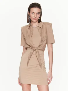 Patrizia Pepe Sukienka codzienna 8A1055/J013-B752 Beżowy Regular Fit - Sukienki - miniaturka - grafika 1