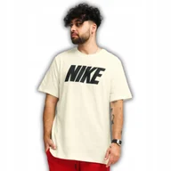 Koszulki męskie - KOSZULKA NIKE T-SHIRT BASIC SPORTOWY KREMOWA LOGO MĘSKA KOSZULKA ROZMIAR S - miniaturka - grafika 1