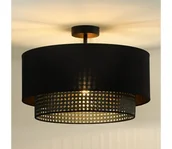 Lampy sufitowe - Duolla - Żyrandol natynkowy BOHO RATTAN 1xE27/15W/230V śr. 45 cm czarny - miniaturka - grafika 1