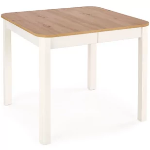 Skandynawski stół kwadratowy rozkładany dąb artisan + biały - Funis - Stoły - miniaturka - grafika 1