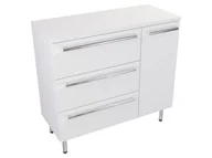 Szafki łazienkowe - Szafka Stojąca Z Blatem ATH 90 cm D Lewa - Biały Mat - Uchwyty Chromowane - miniaturka - grafika 1