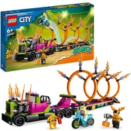 Klocki - LEGO City Wyzwanie kaskaderskie - ciężarówka i ogniste obręcze 60357 - miniaturka - grafika 1