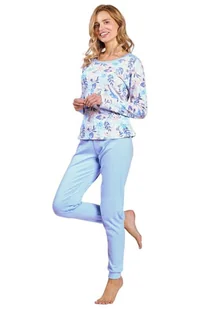 Piżama damska Ginny w niebieskie i łososiowe kwiaty L - Piżamy damskie Piżama damska Ginny w niebieskie i łososiowe kwiaty L - Piżamy damskie - miniaturka - grafika 1