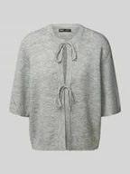 Swetry damskie - Kurtka z dzianiny o luźnym kroju z wiązanym detalem model ‘SIMONI’ - miniaturka - grafika 1