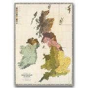 Plakaty - Plakat retro Mapa Wielkiej Brytanii i Irlandii A3 - miniaturka - grafika 1