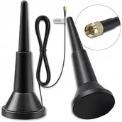 Anteny Wi Fi - Qoltec Antena 4G LTE z podstawą magnetyczną 5dBi dookólna wewnętrzna 600-2700 MHz SMA 3m - miniaturka - grafika 1