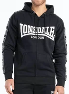 Bluzy męskie - Bluza LONSDALE BIGTON czarna rozpinana-XXL - miniaturka - grafika 1