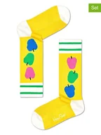 Skarpetki damskie - Happy Socks Skarpety (2 pary) "Apple Rib" w kolorze żółtym - miniaturka - grafika 1