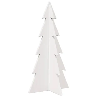 vidaXL Drewniana choinka do udekorowania, biała, 59,5 cm, sosnowa - Choinki - miniaturka - grafika 1